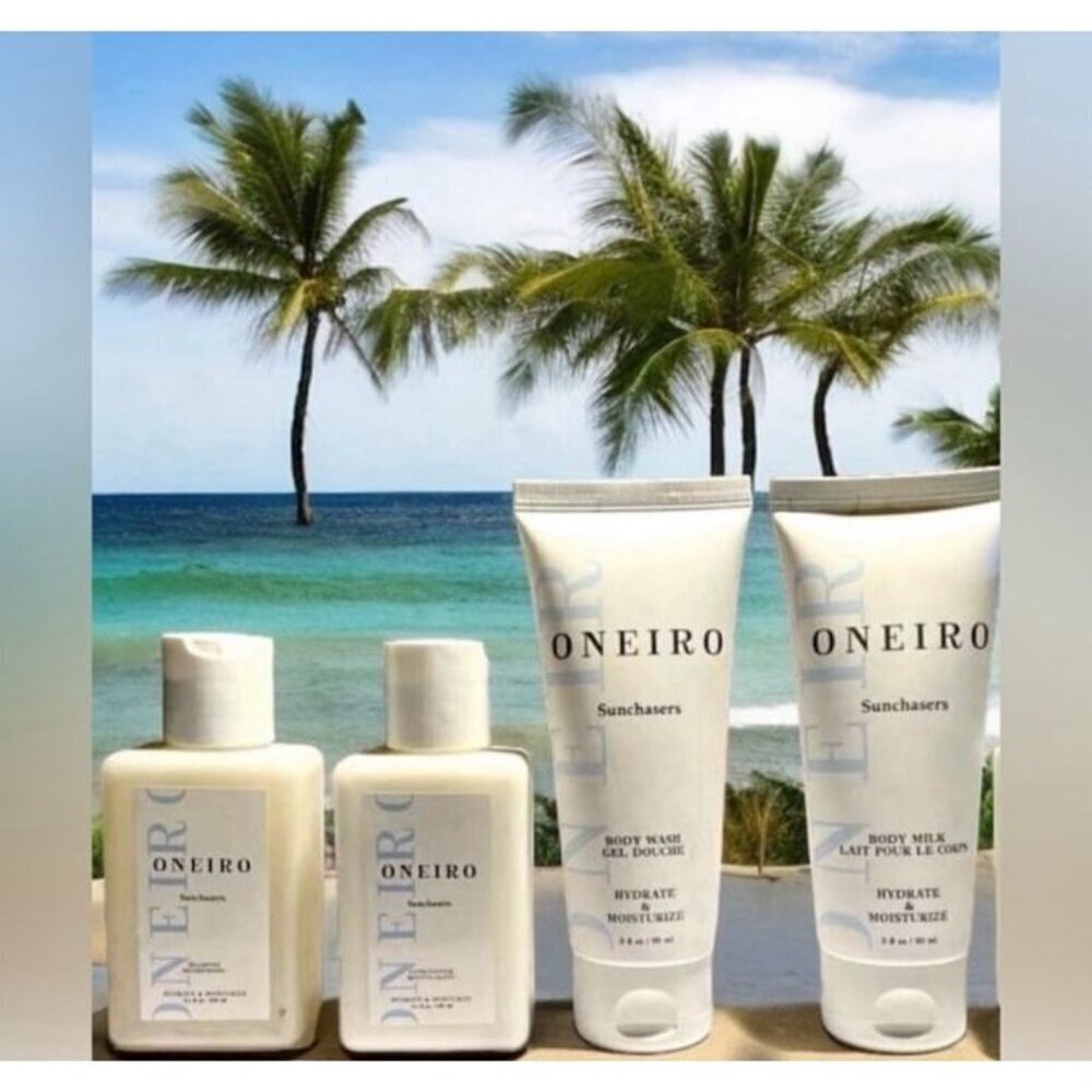 NWT Oneiro Sunchaser Bath & Body Kit Clean Beauty Travel Set Brand New In Bag